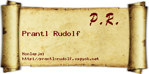 Prantl Rudolf névjegykártya